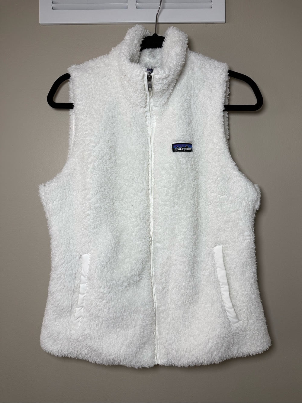 Patagonia Los Gatos High Pile Fleece Vest Womens Medium White Full Zip